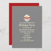 Red Velvet Cupcake Geburtstagsparty Einladung (Vorne/Hinten)