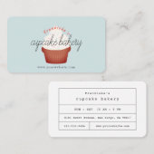 Red Velvet Cupcake Light Blue Bäckerei Business Ca Visitenkarte (Vorne/Hinten)