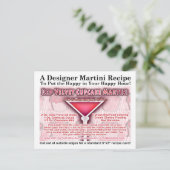 Red Velvet Cupcake Martini Rezept Postkarte (Stehend Vorderseite)