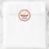 Red Velvet Cupcake Personalisiert Kitchenette Runder Aufkleber (Tasche)