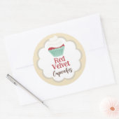 Red Velvet Cupcake Scallop Label Runder Aufkleber (Umschlag)