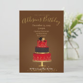 Red Velvet Custom Birthday Invitation Card Einladung (Stehend Vorderseite)