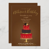 Red Velvet Custom Birthday Invitation Card Einladung (Vorne/Hinten)
