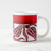 RED VELVET DAMASK TULIP MONOGRAM Burgund White Jumbo-Tasse (Rechts)