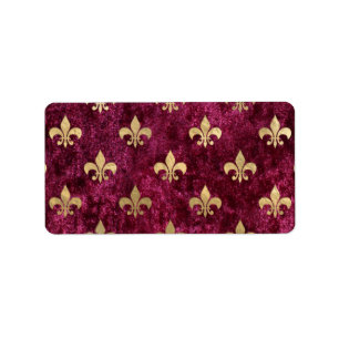 Red Velvet Lilie Mardi Gras Orleans Muster Adressaufkleber