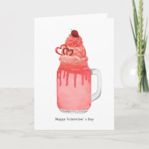 Red Velvet Milkshake I Liebe You Punny Valentine Karte