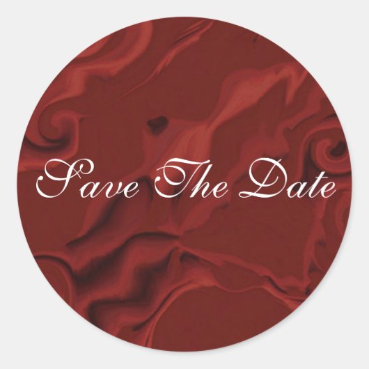 Red Velvet Swirl Save the Date Wedding Sticker (Vorderseite)