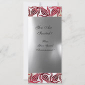 RED VELVET TULIP MONOGRAM Burgund Weißer Champagne Einladung (Rückseite)