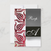 RED VELVET TULIP MONOGRAM Burgund Weißer Champagne RSVP Karte (Vorderseite)