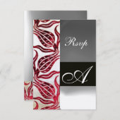 RED VELVET TULIP MONOGRAM Burgund Weißer Champagne RSVP Karte (Vorne/Hinten)