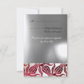 RED VELVET TULIP MONOGRAM Burgund Weißer Champagne RSVP Karte (Rückseite)