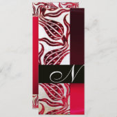 RED VELVET TULIP MONOGRAM Burgundy Champagne Weiß Einladung (Vorne/Hinten)