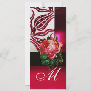 RED VELVET TULIPS MONOGRAM Burgund Weißes Eis Einladung