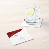 Red Velvet Wedding Coaster Rechteckiger Pappuntersetzer (Vor Ort)