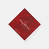 Red Velvet Wedding Serviette (Ecke)