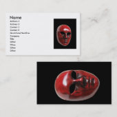 Red Venice Mask Business Card Visitenkarte (Vorne/Hinten)