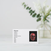 Red Venice Mask Business Card Visitenkarte (Stehend Vorderseite)