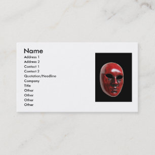 Red Venice Mask Business Card Visitenkarte