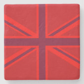 Red Version British Union Jack Decor Steinuntersetzer (Vorderseite)