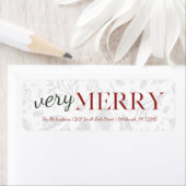 Red Very Merry Botanical Christmas Address Label (Insitu)