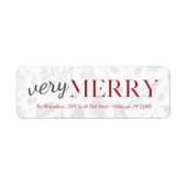 Red Very Merry Botanical Christmas Address Label (Vorne)
