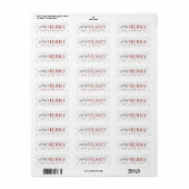 Red Very Merry Botanical Christmas Address Label (Vorne)