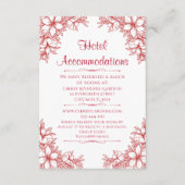 Red Verziert Wedding Hotel Unterkunft Begleitkarte (Vorderseite)