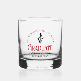 Red Veterinary School Abschluss Custom Whiskyglas