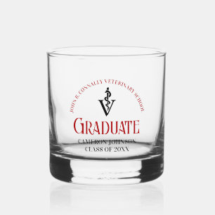 Red Veterinary School Abschluss Custom Whiskyglas