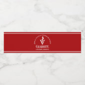 Red Veterinary School Custom Graduation Party Wasserflaschenetikett (Einzelnes Label)