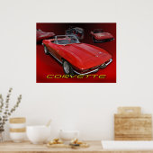 Red Vette Collage Poster (Küche)