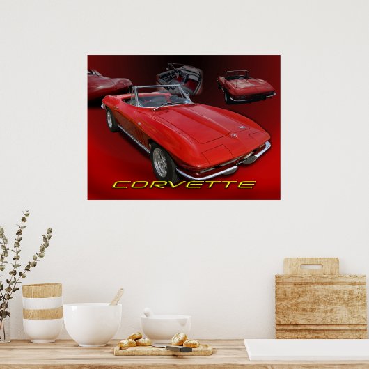Red Vette Collage Poster (Küche)