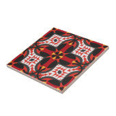 Red Vibranic Ethnic Boho Geometric Mosaic Muster Fliese (Seite)