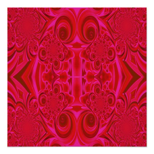 Red Vibrant Swirl Perfektes Poster (Vorderseite)