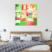 Red Victorian House Lush Yard Leinwanddruck (Insitu (Schlafzimmer))