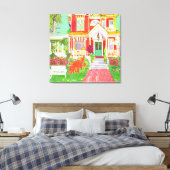 Red Victorian House Lush Yard Leinwanddruck (Insitu (Schlafzimmer))