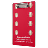 Red, vielen Dank an Baseball Team Coach, Name, Klemmbrett (Links)