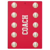 Red, vielen Dank an Baseball Team Coach, Name, Klemmbrett (Rückseite)