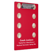 Red, vielen Dank an Baseball Team Coach, Name, Klemmbrett (Rechts)