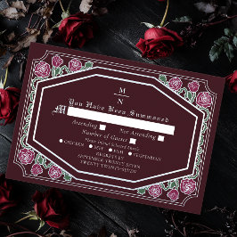 Red Viktorianisch Gothic Rose & Thorns Wedding RSV Begleitkarte