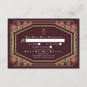 Red Viktorianisch Gothic Rose & Thorns Wedding RSV Begleitkarte (Vorderseite)