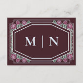 Red Viktorianisch Gothic Rose & Thorns Wedding RSV Begleitkarte (Rückseite)