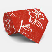 "Red Vinca" Blumengarten Neck Tie Krawatte (Gerollt)