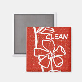 "Red Vinca" Clean Geschirrspüler Status Magnet (Vorderseite/Rückseite)