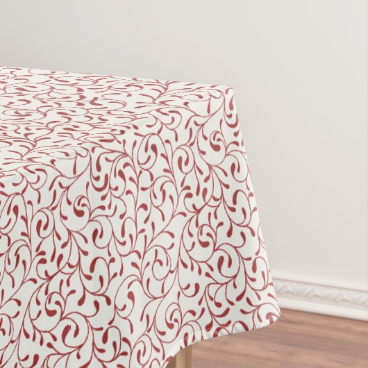 Red Vine Scroll Tablecloth - Holiday Elegante Tischdecke (Beispiel)