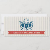 Red Vintag Baseball Ticket Geburtstag Einladung (Rückseite)