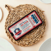 Red Vintag Basketball Ticket Pärchen Kinderdusche Einladung