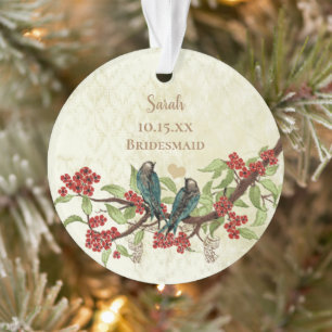 Red Vintag Bird Bridesmaid Ornament