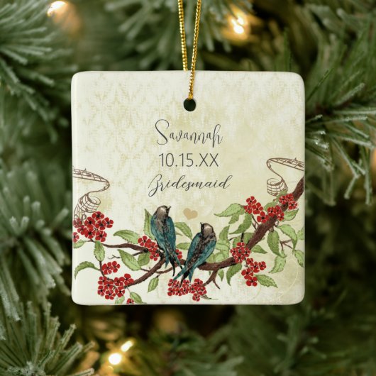 Red Vintag Bird Bridesmaid Ornamente (Baum)