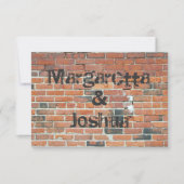 Red Vintag Brick Wall Wedding Einladung UAWG (Vorderseite)
